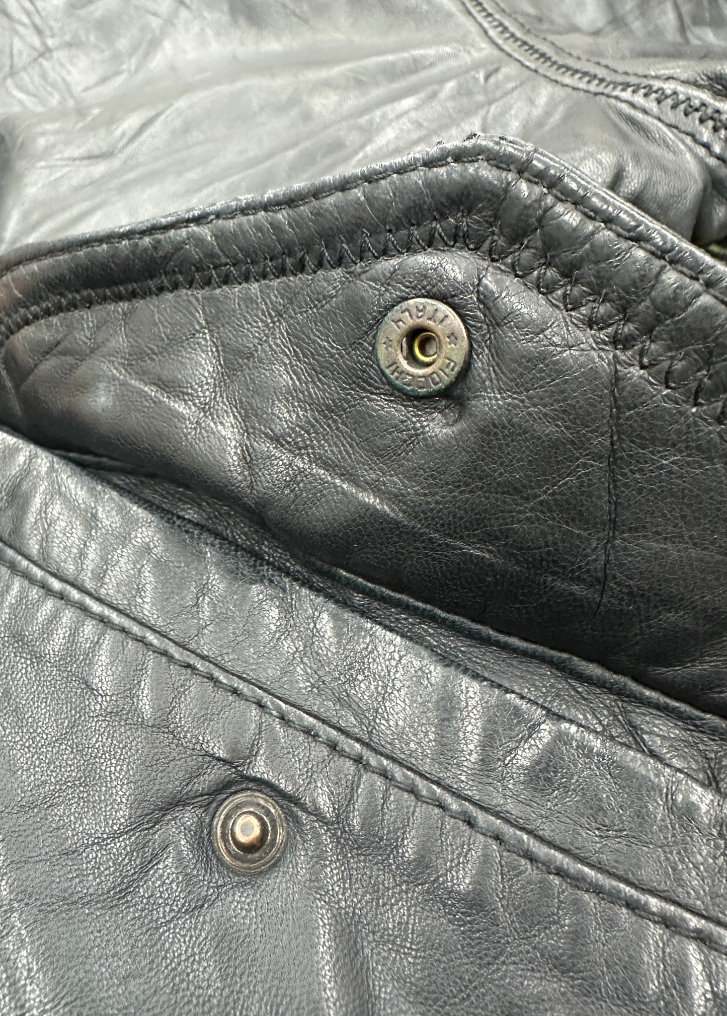 [XL] 80s HUGO BOSS Leather Bomber Jacket