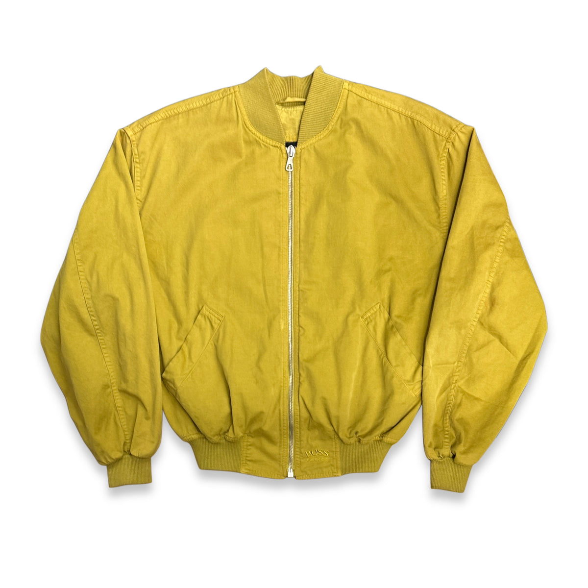 [48] 90s HUGO BOSS Italy Yellow Bomber Jacket