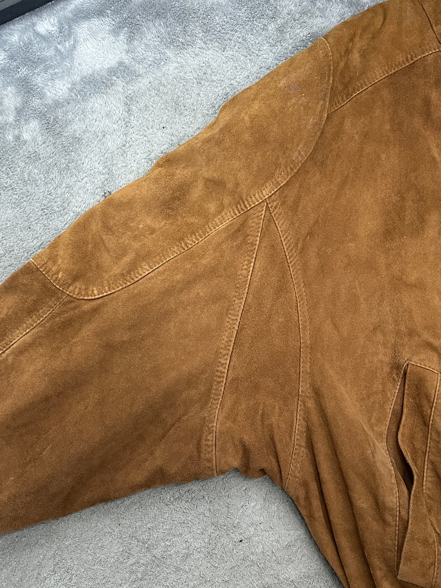 [XL] 90s HUGO BOSS Suede Leather Jacket
