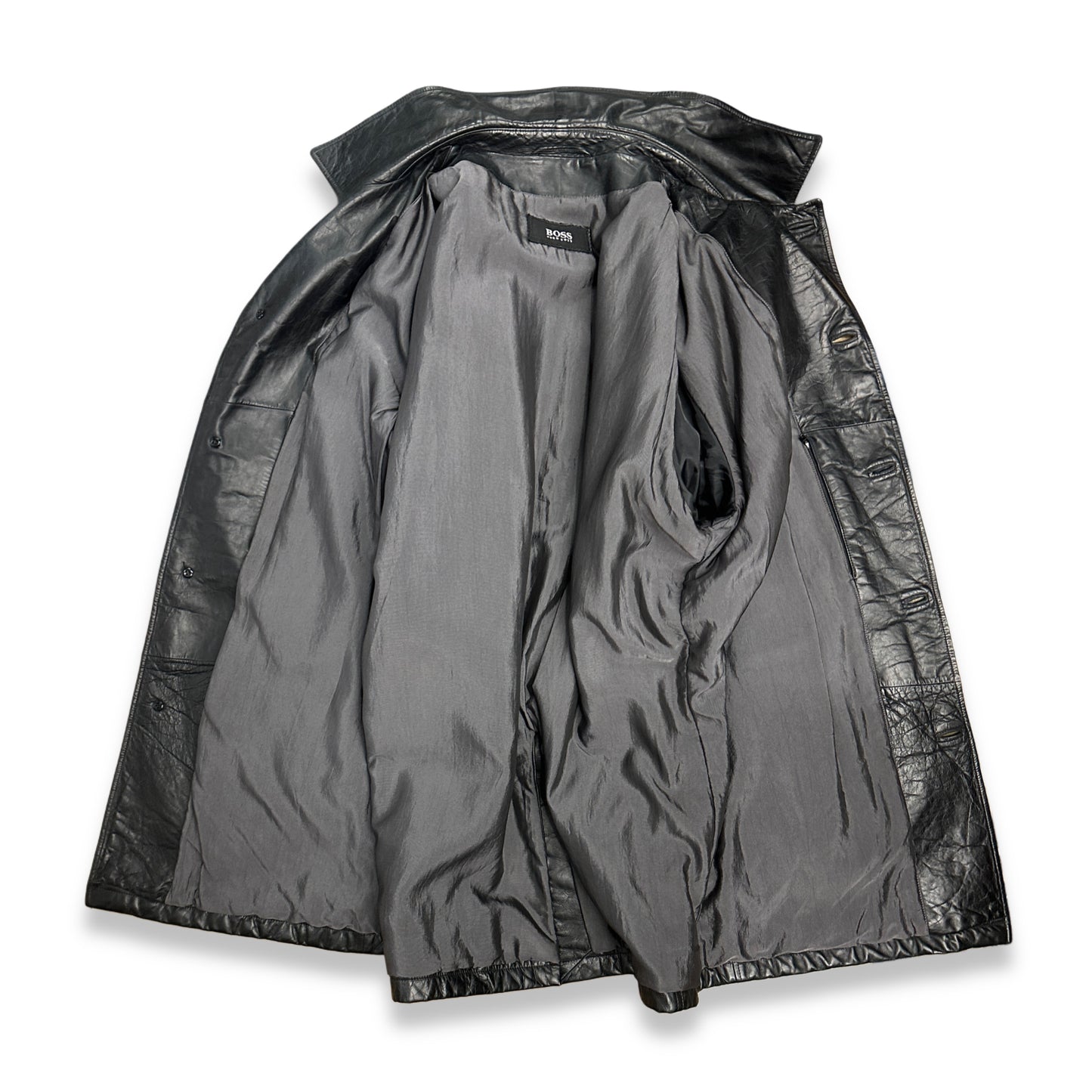 [56] 00s HUGO BOSS Calf Leather Coat