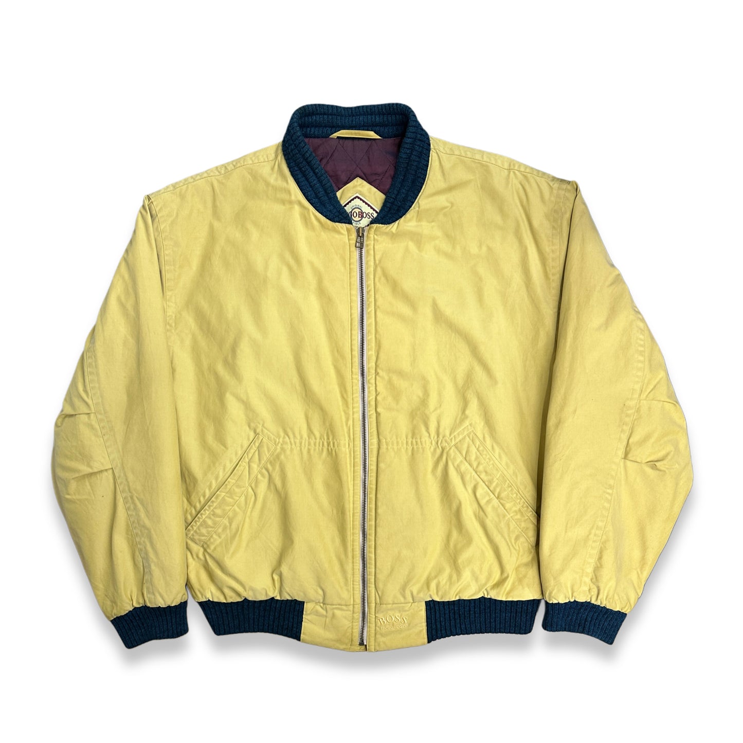 [XXL] 80s HUGO BOSS Yellow Bomber Jacket