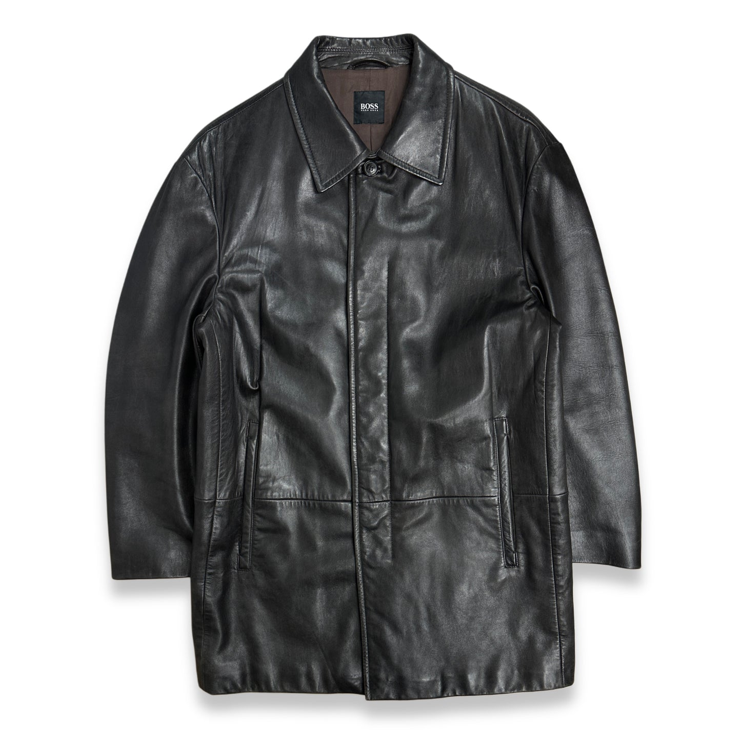 [XL] 00s HUGO BOSS Lamb Skin Leather Jacket