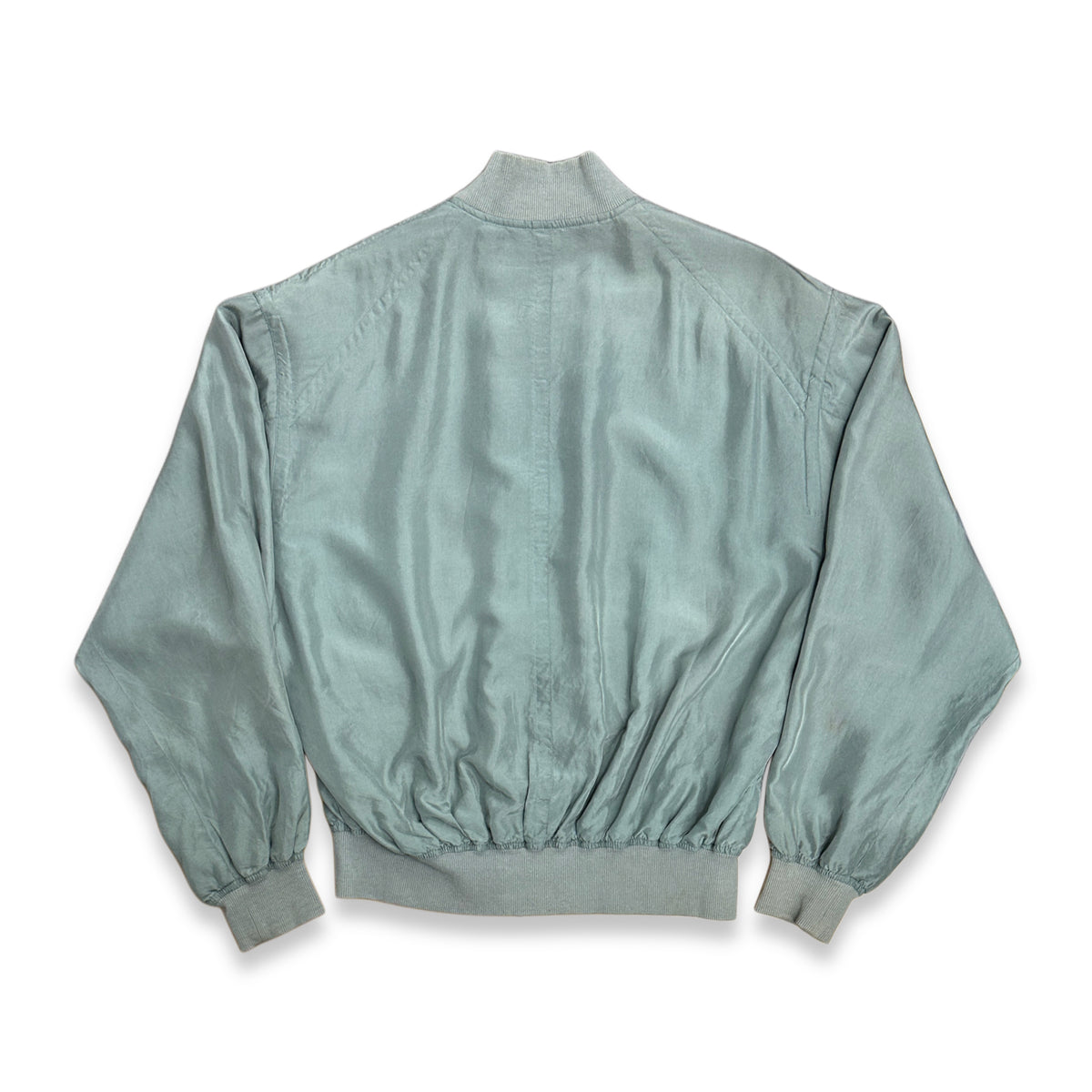 [50] 80s HUGO BOSS Silk Bomber Jacket Sage Green