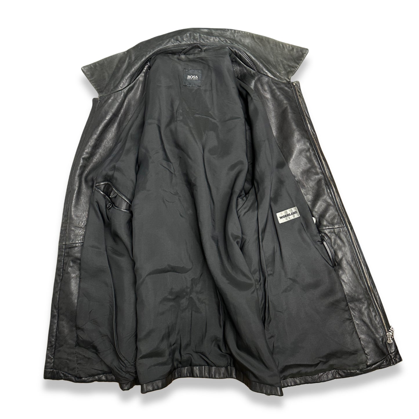 [L] 00s HUGO BOSS Lamb Skin Leather Jacket