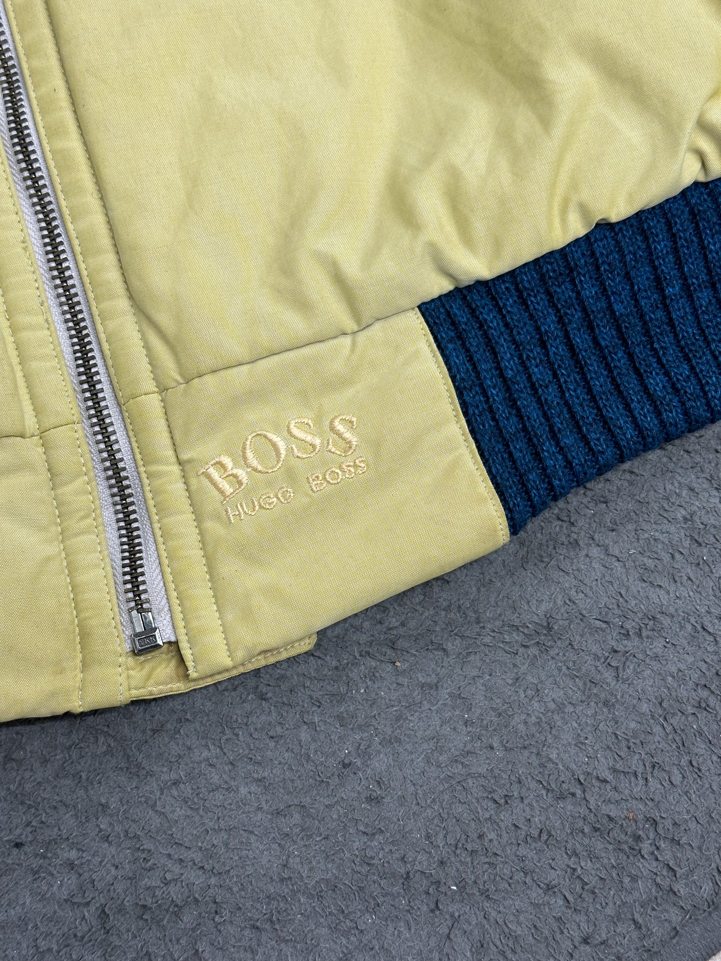 [XXL] 80s HUGO BOSS Yellow Bomber Jacket
