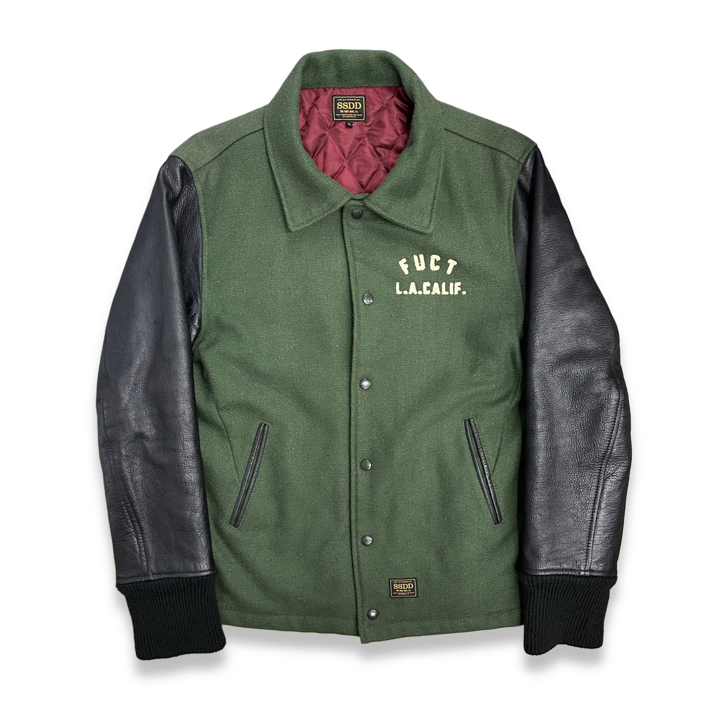 [XL] FUCT SSDD Wool Leather Varsity Jacket