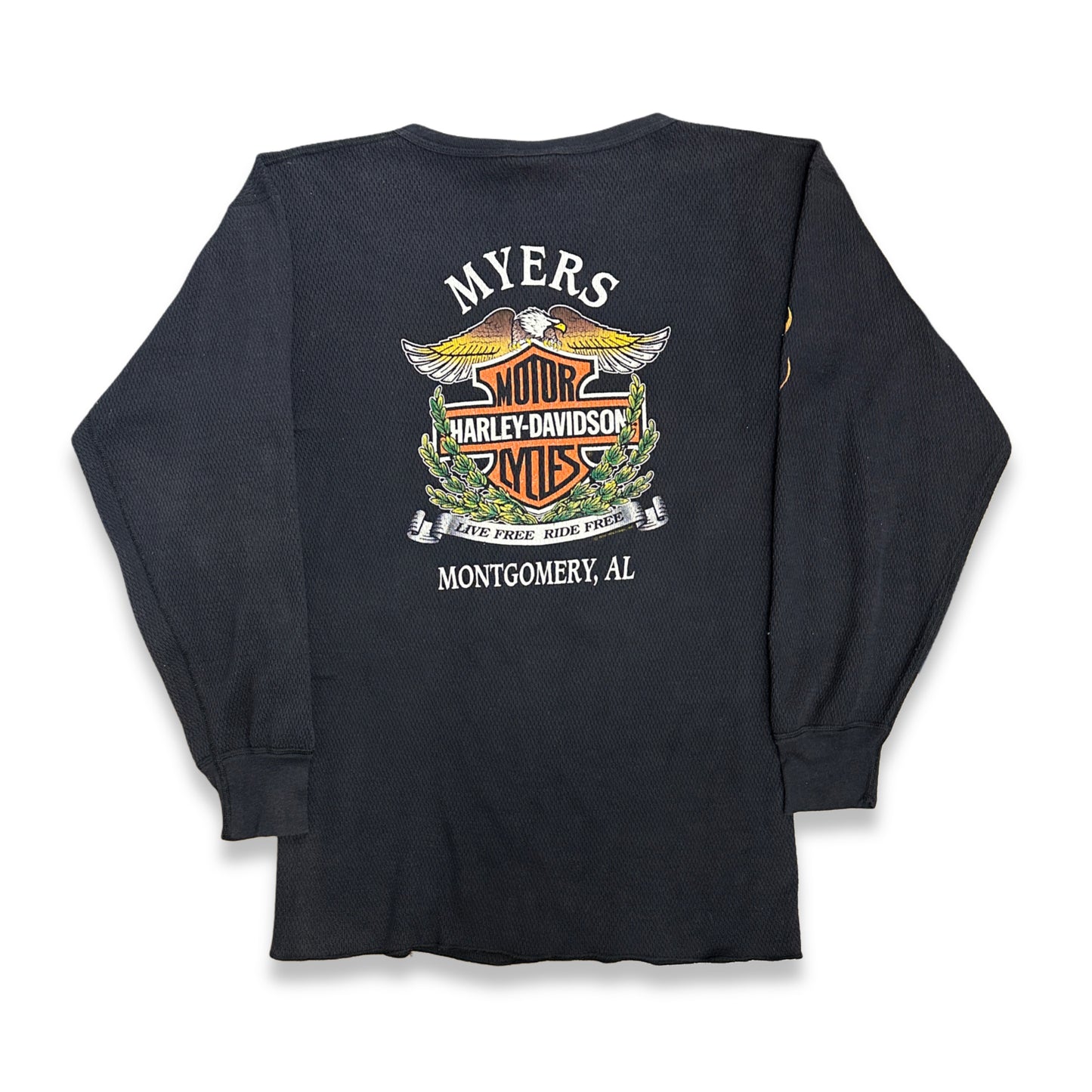 [XXXL] 90s Harley Davidson Flame Thermal Long Sleeve