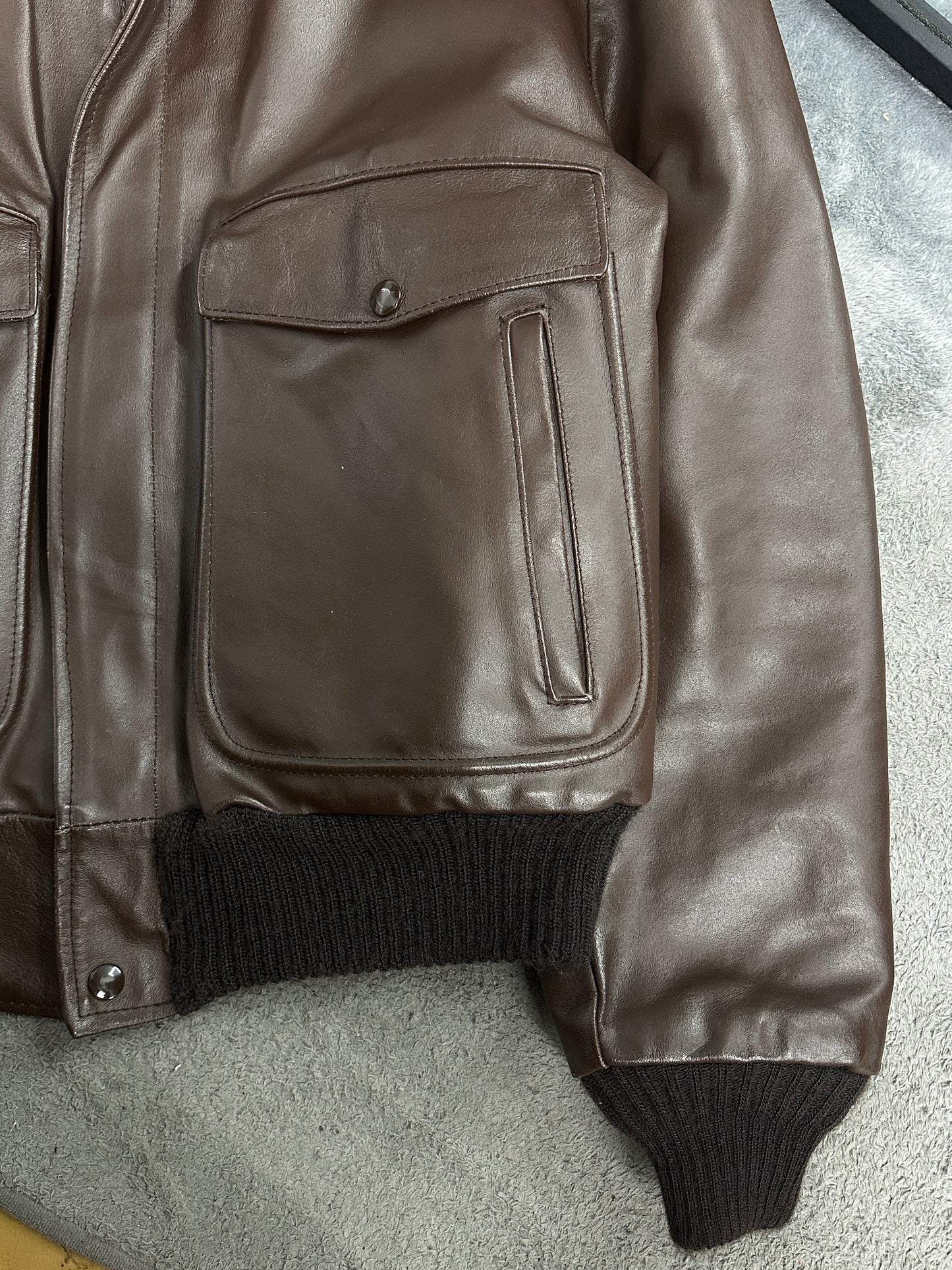 [40] 80s Sears A-2 Flight Leather Jacket