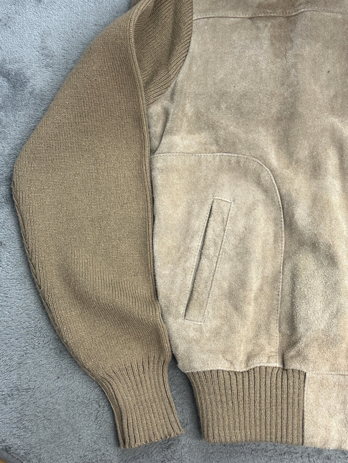 [XL] 80s Sears SportsWear Knit Suede Jacket
