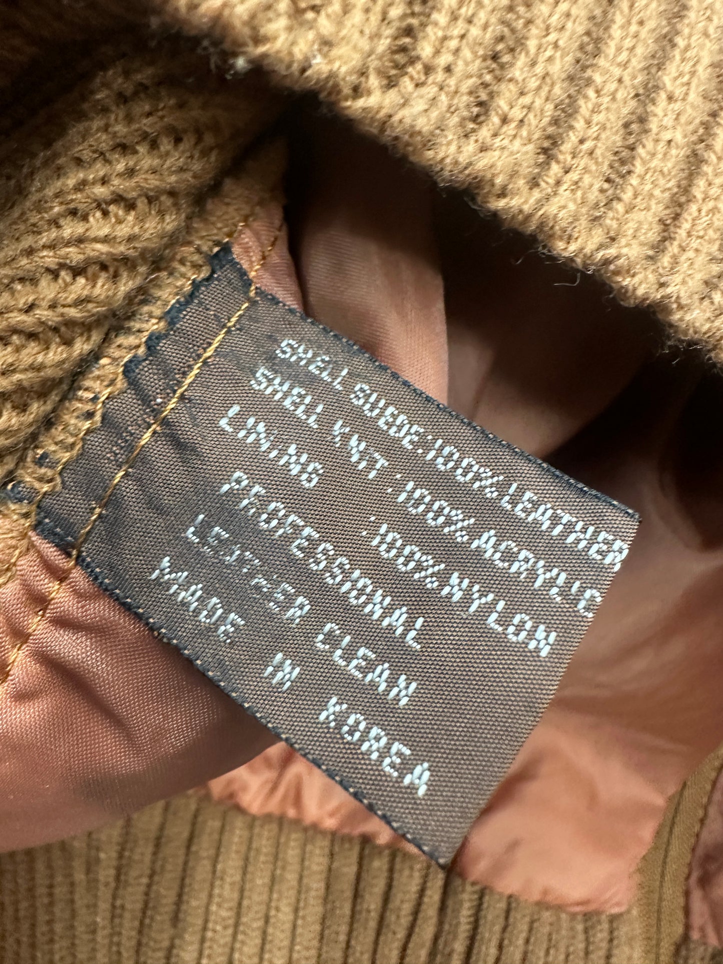 [L] 80s Sears SportsWear Knit Suede Jacket