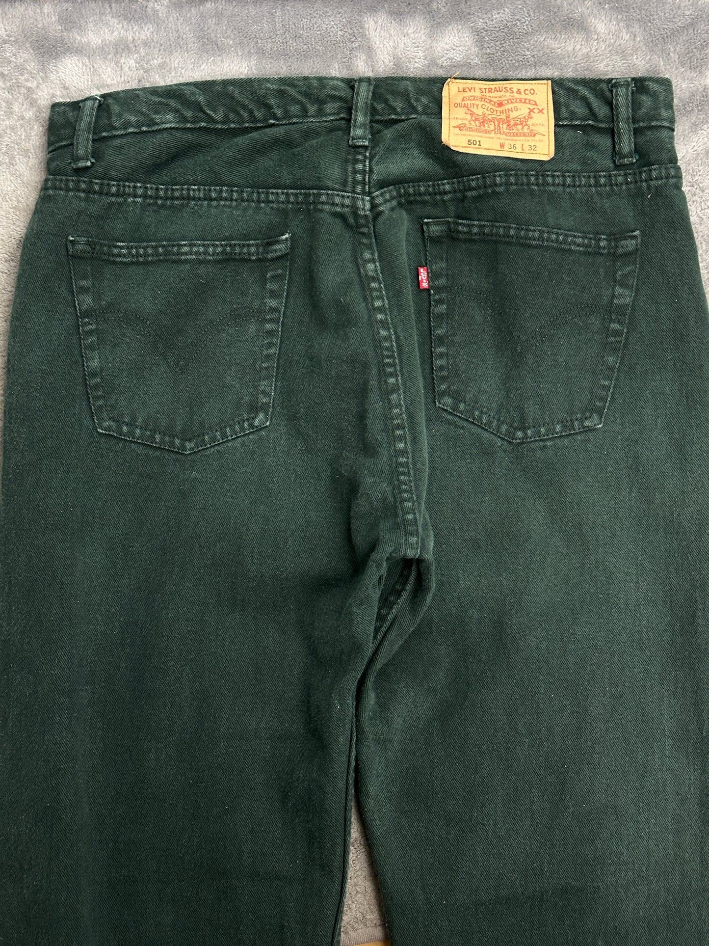 [36x32] 2000' Levi's 501 Green Denim Pants