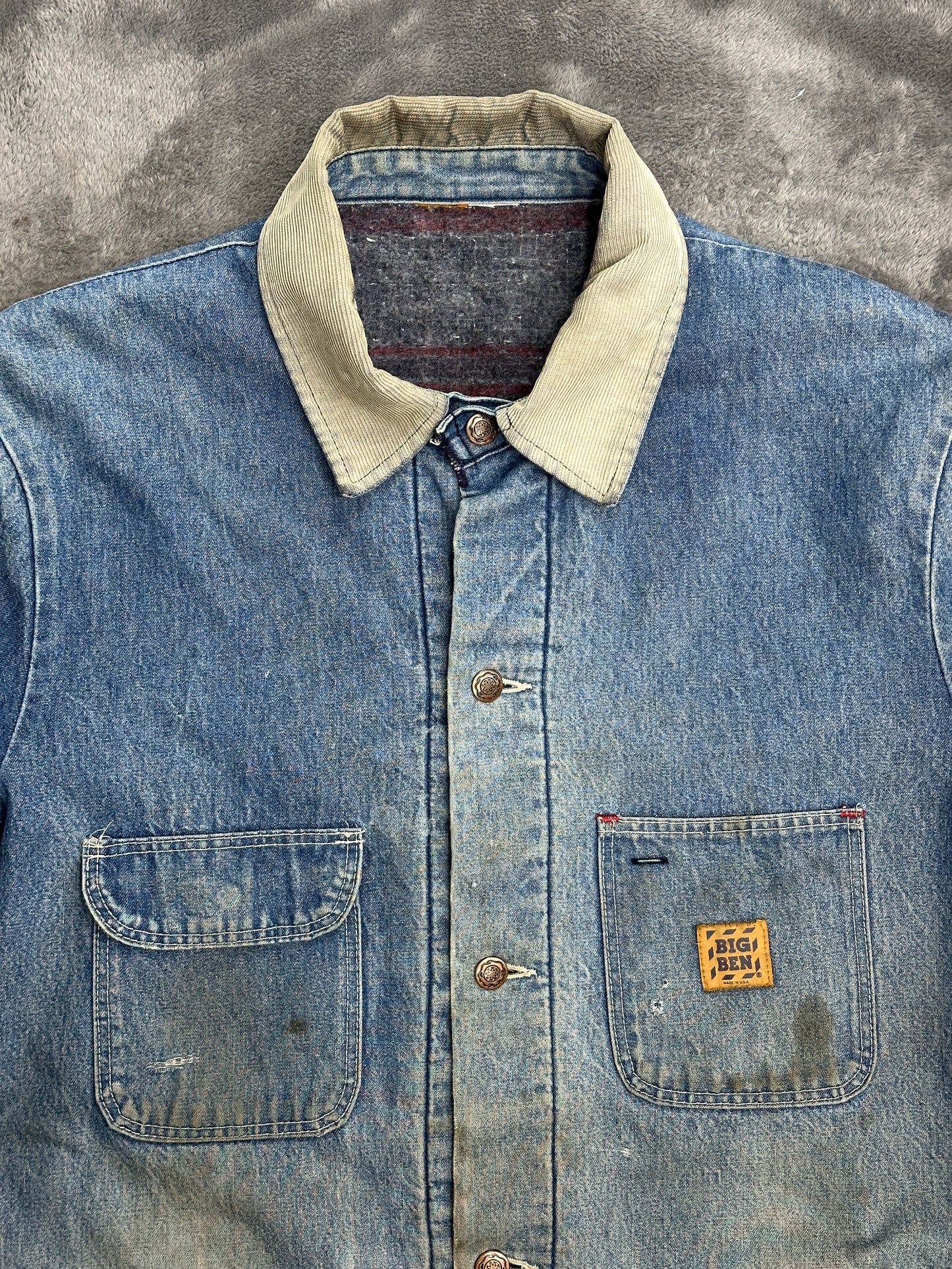 [XL] 80s Big Ben Distressed Denim Chore Jacket