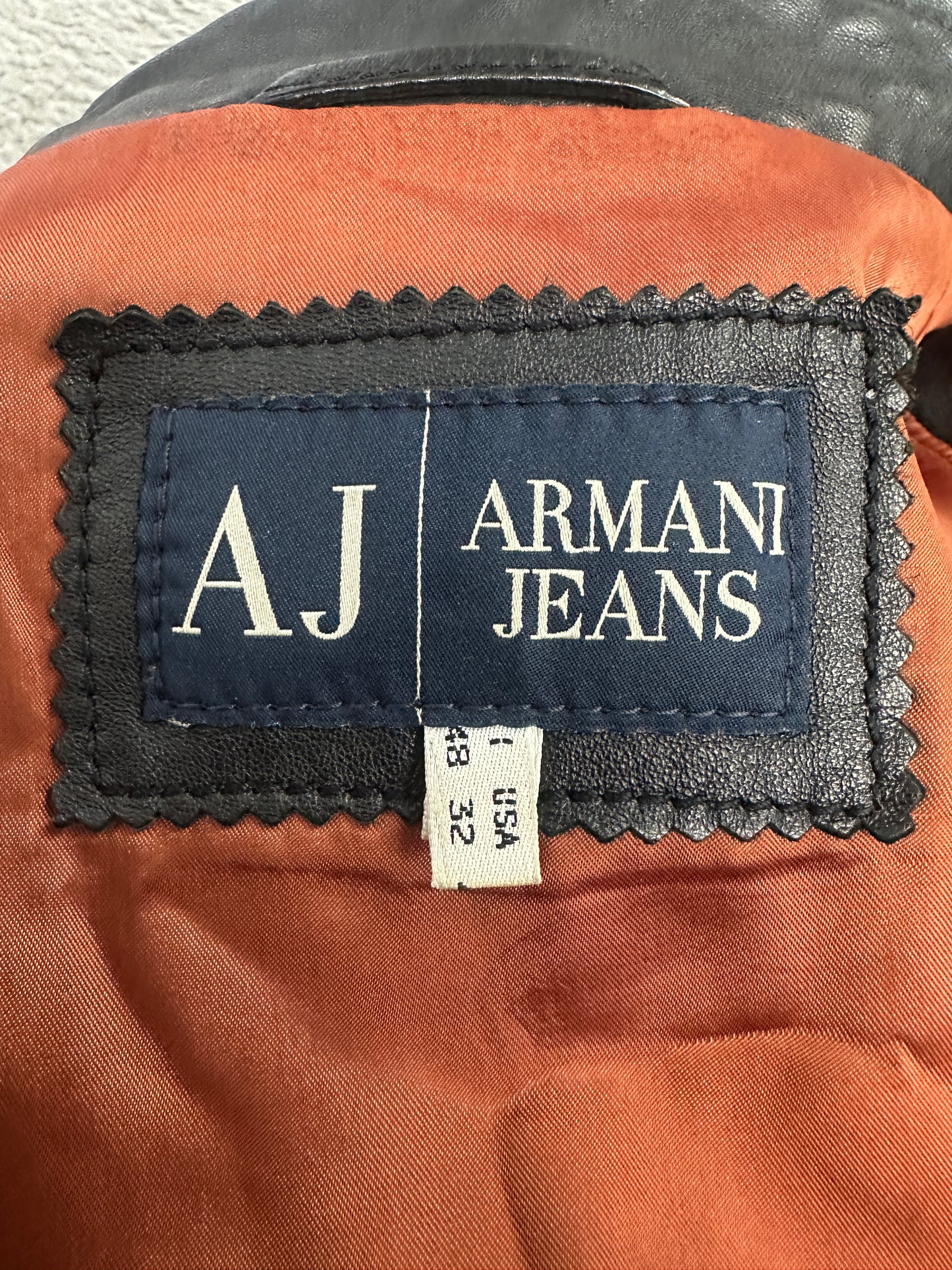 [L] 00s Armani Jeans Rider Leather Jacket