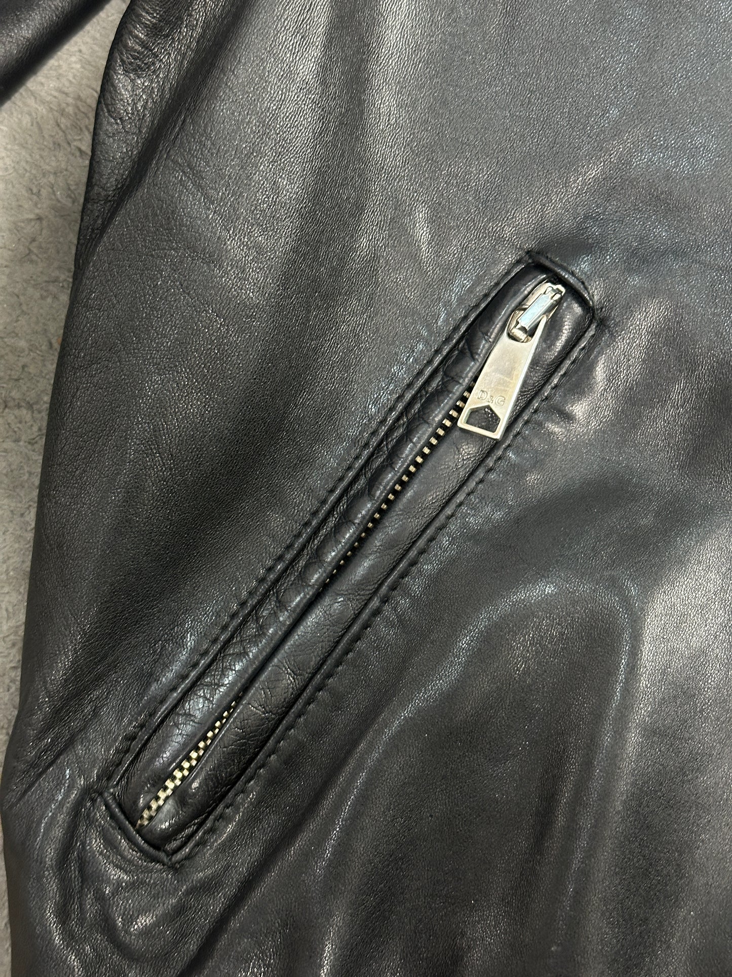 [L] 2000' Dolce&Gabbana Leather Bomber Jacket
