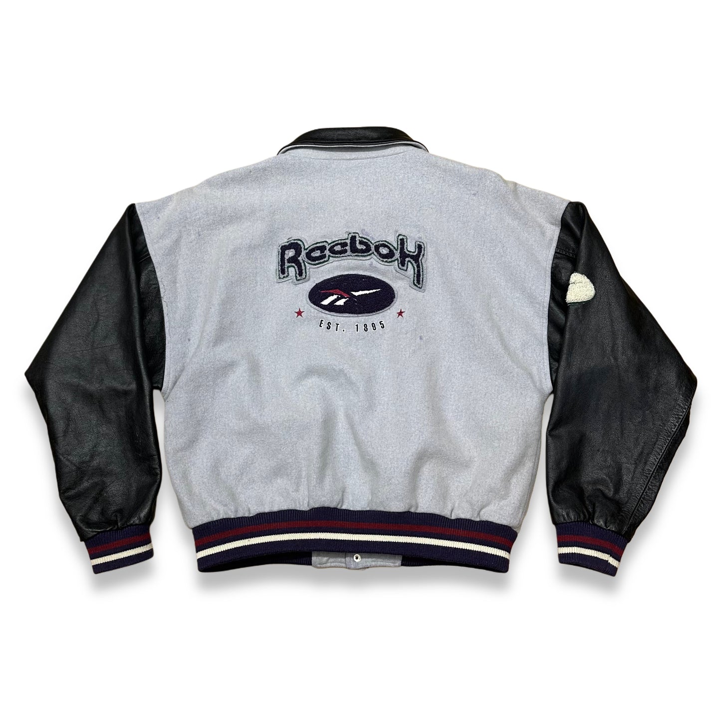 [L] Mid 90s Reebok Wool Leather Jacket