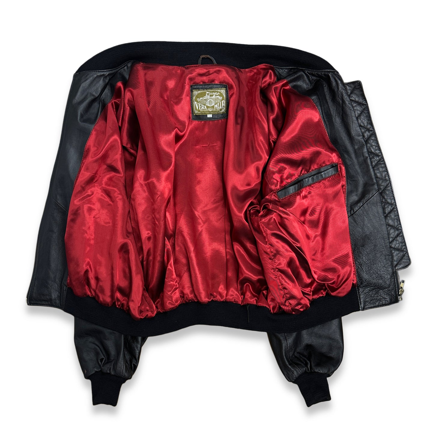 [XL] 80s Italy Vera Pelle Bomber Jacket