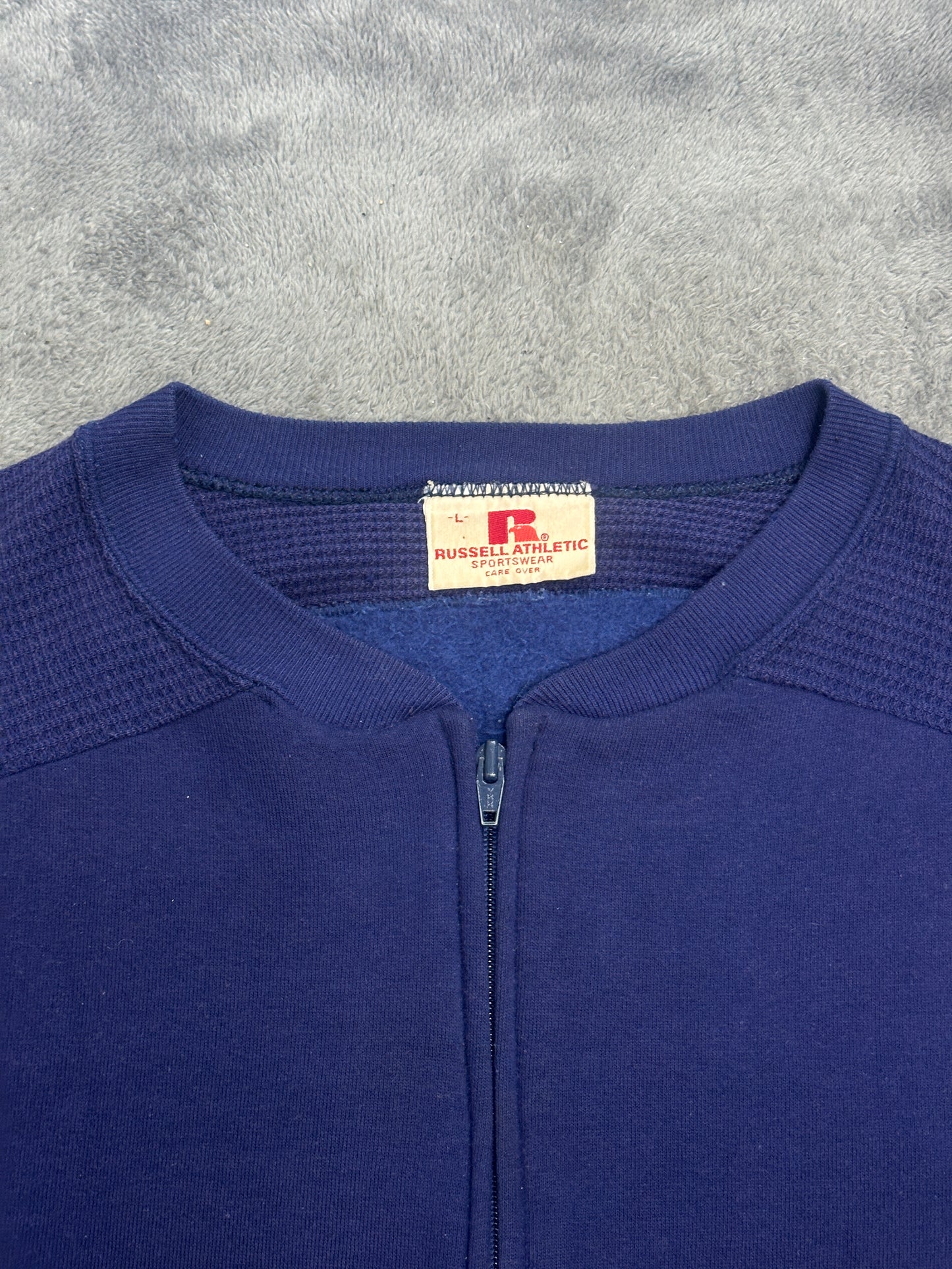 [L] 70s Russell Thermal Sweatshirt Zip-up