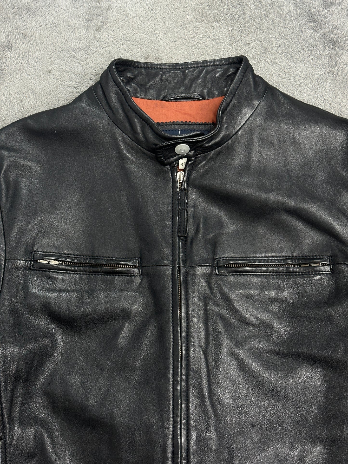[L] 00s Armani Jeans Rider Leather Jacket