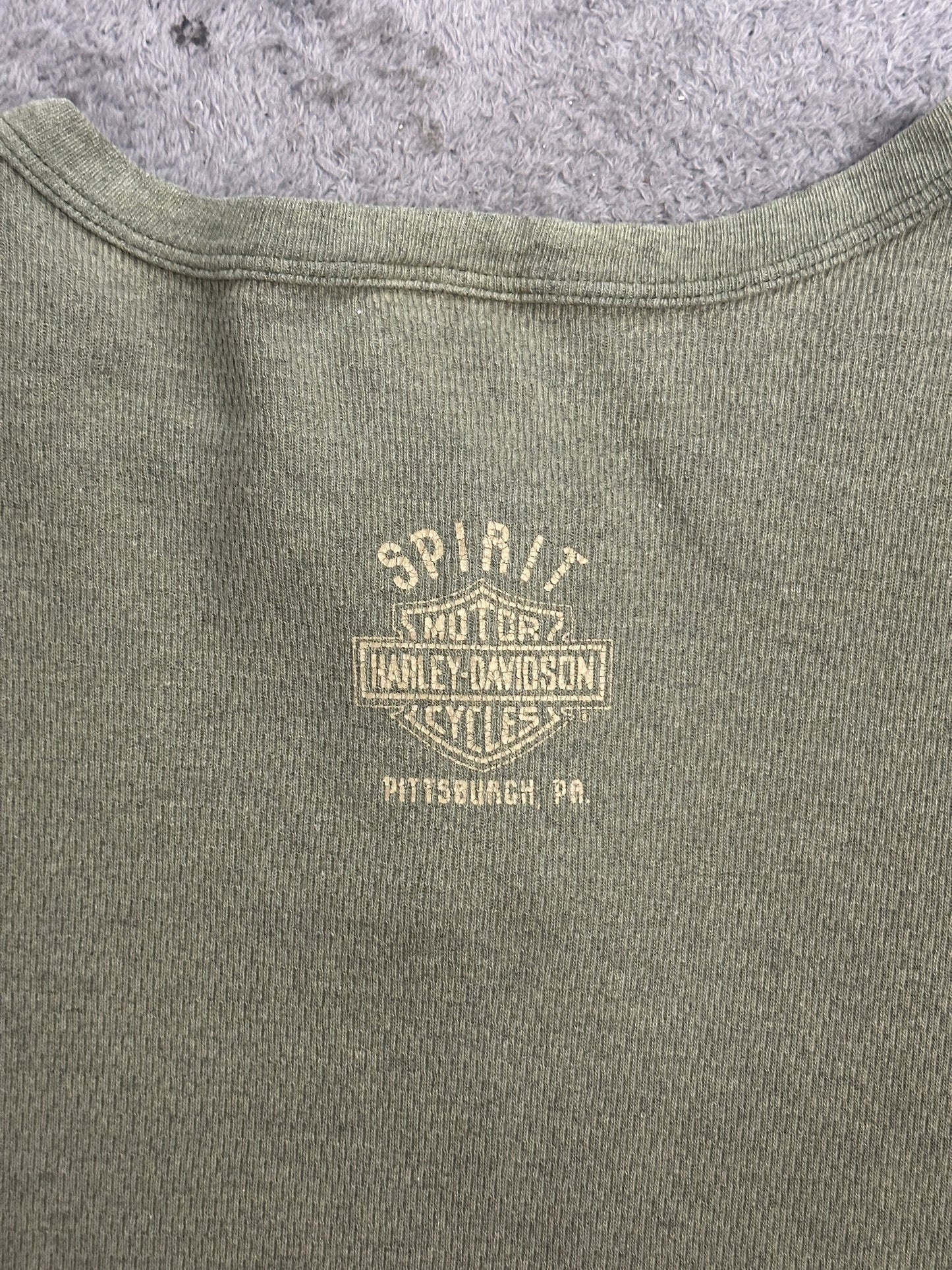 [L] 90s Harley Davidson Thermal Long Sleeve