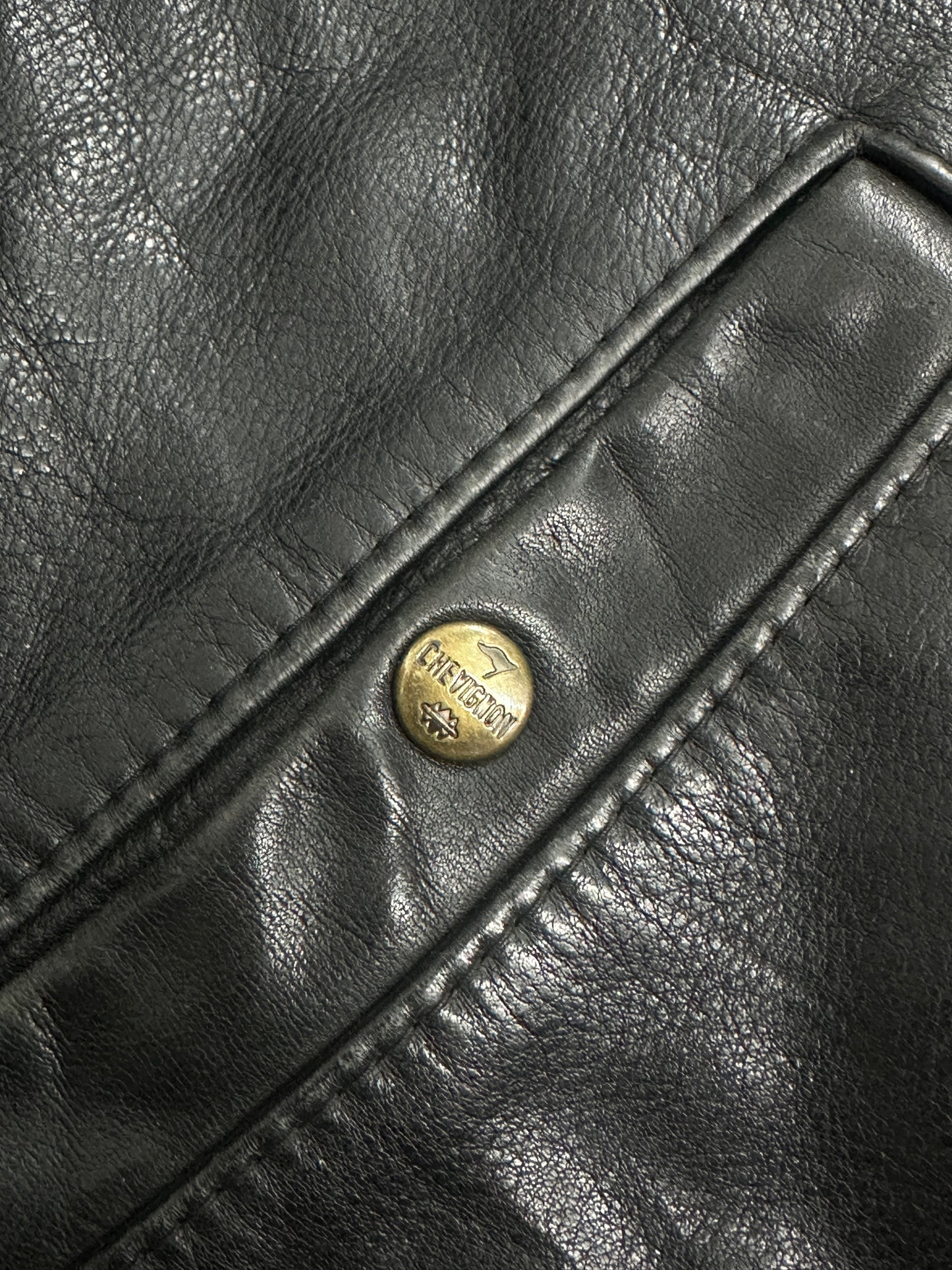 [XXL] 80s Chevignon Leather Bomber Jacket