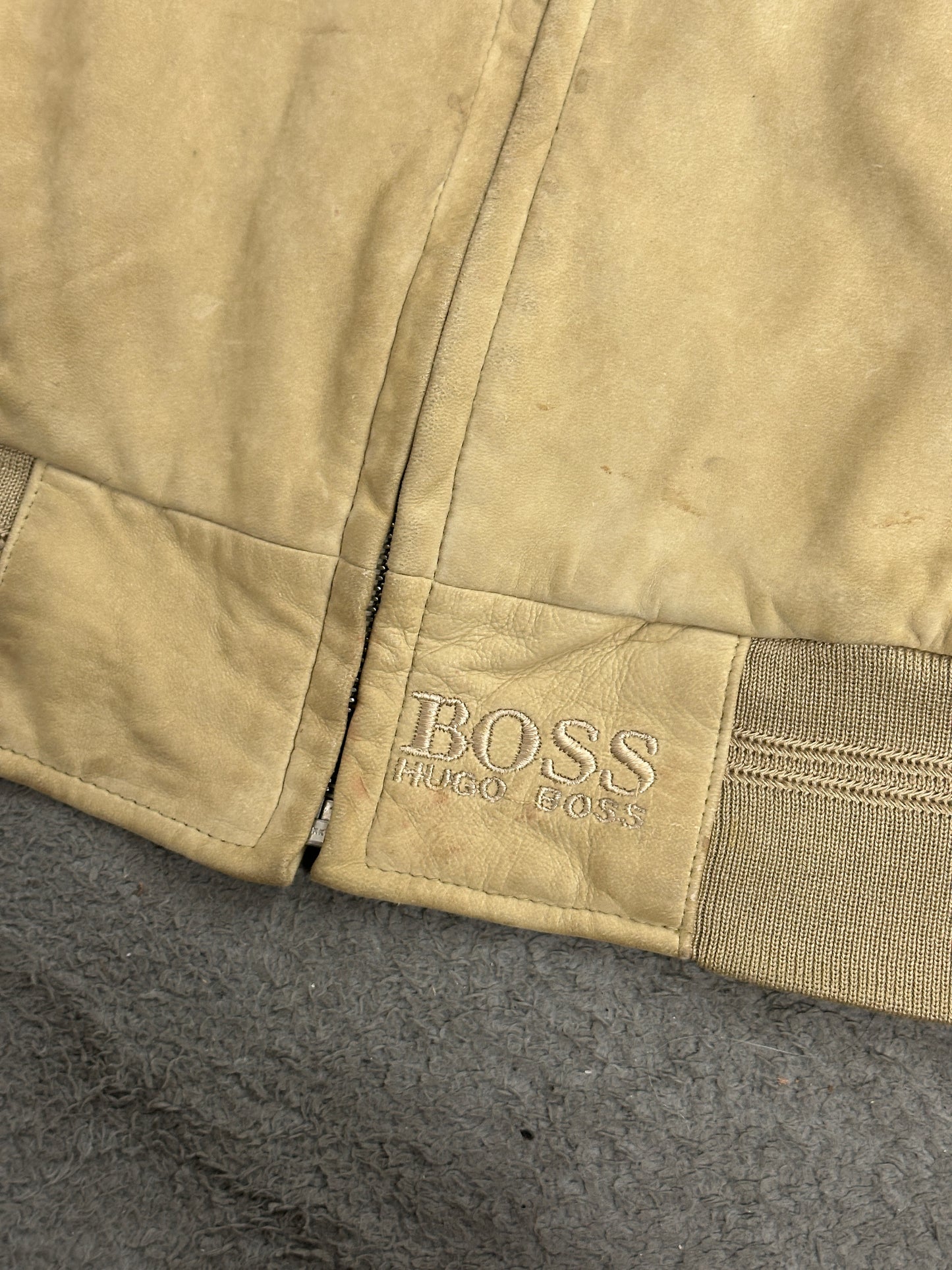 [XXL] 00s HUGO BOSS Suede Leather Bomber Jacket