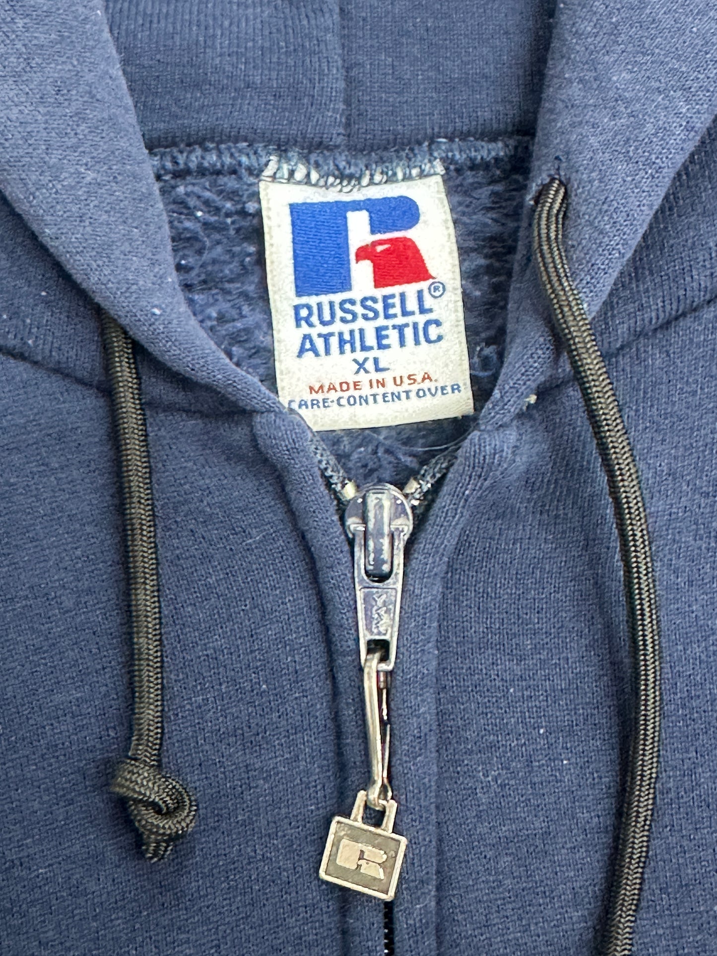 [XL] 90s Russell Navy Hood Zip-up