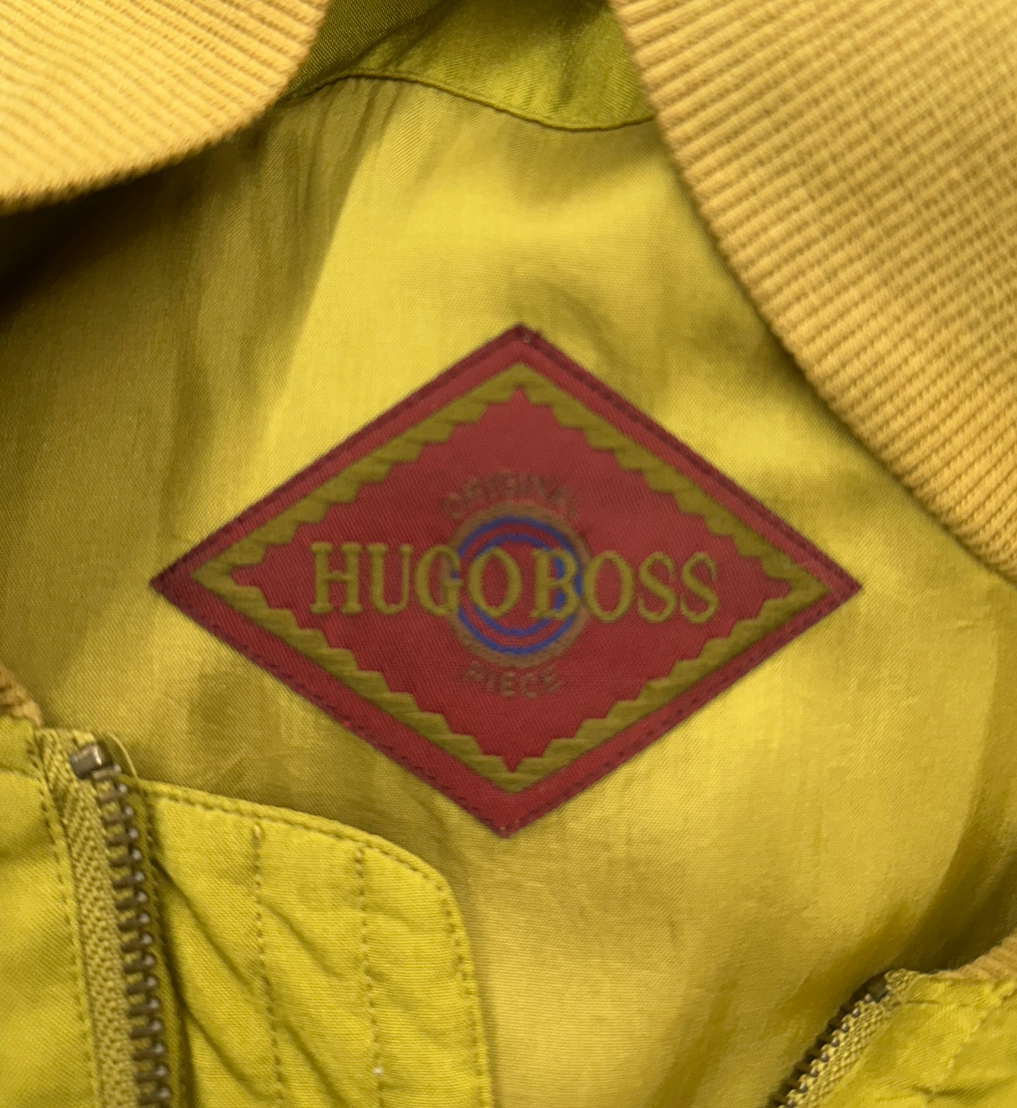 [48] 80s HUGO BOSS Yellow Silk Bomber Jacket