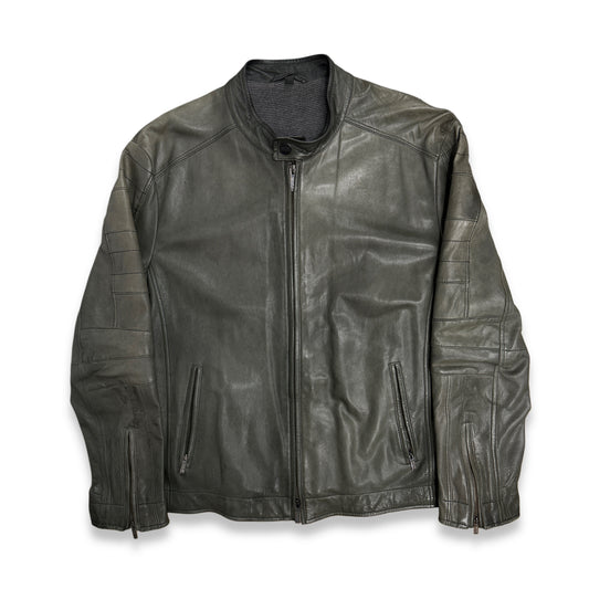 [52] ARMANI COLLEZIONI Lamb Skin Leather Jacket