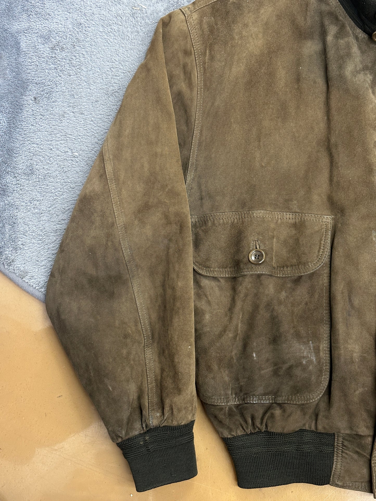 [XL] 90s SAKS FIFTY AVENUE Suede Bomber Jacket