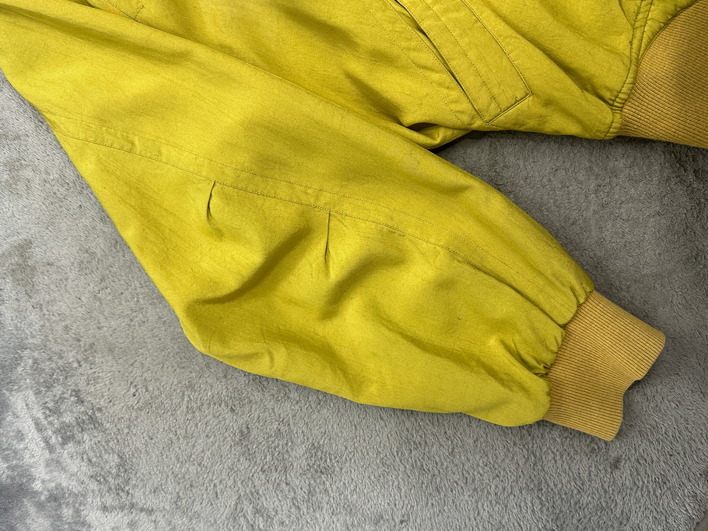 [48] 80s HUGO BOSS Yellow Silk Bomber Jacket