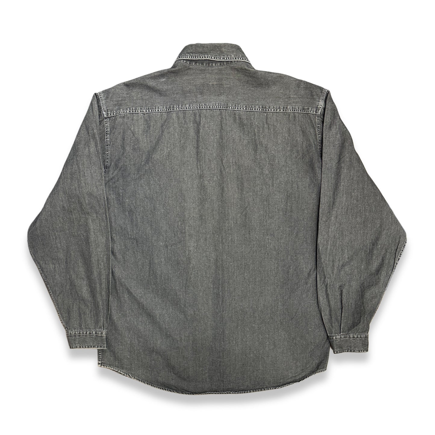[M] 90s Armani Jeans Black Denim Shirt