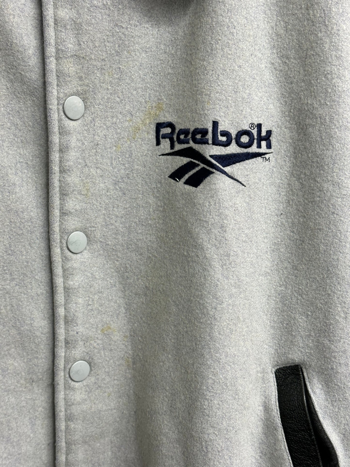 [L] Mid 90s Reebok Wool Leather Jacket