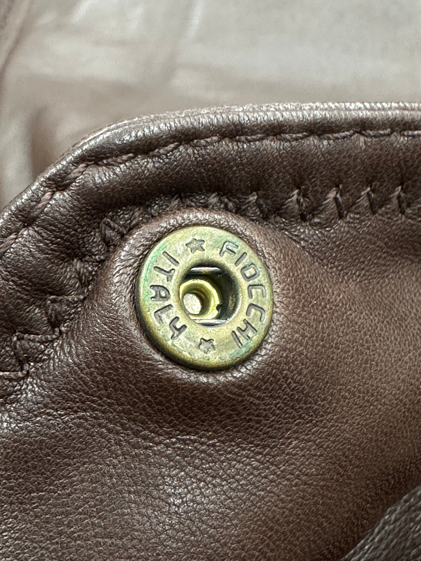 [50] 80s HUGO BOSS Brown Leather Bomber Jacket