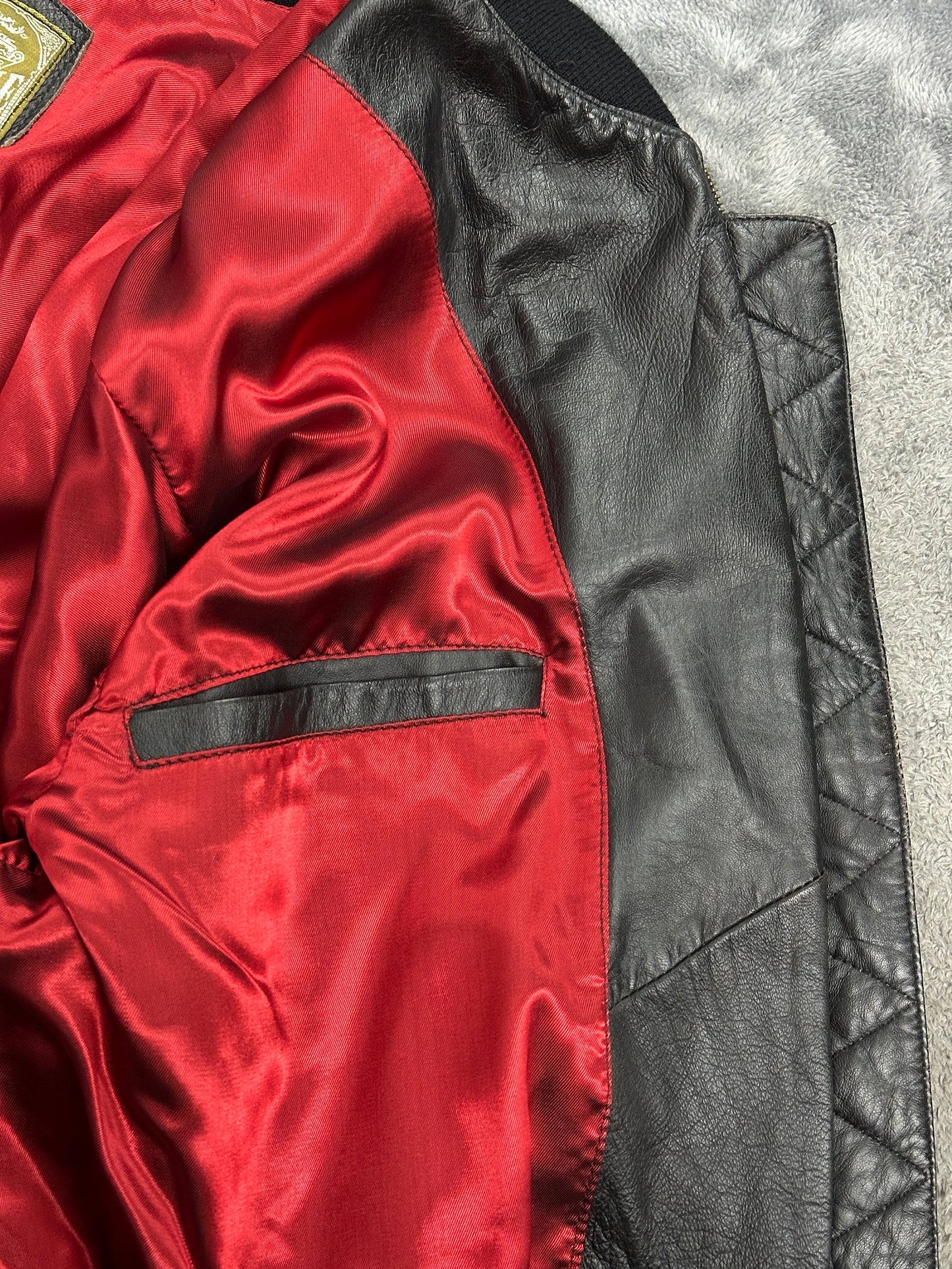 [XL] 80s Italy Vera Pelle Bomber Jacket