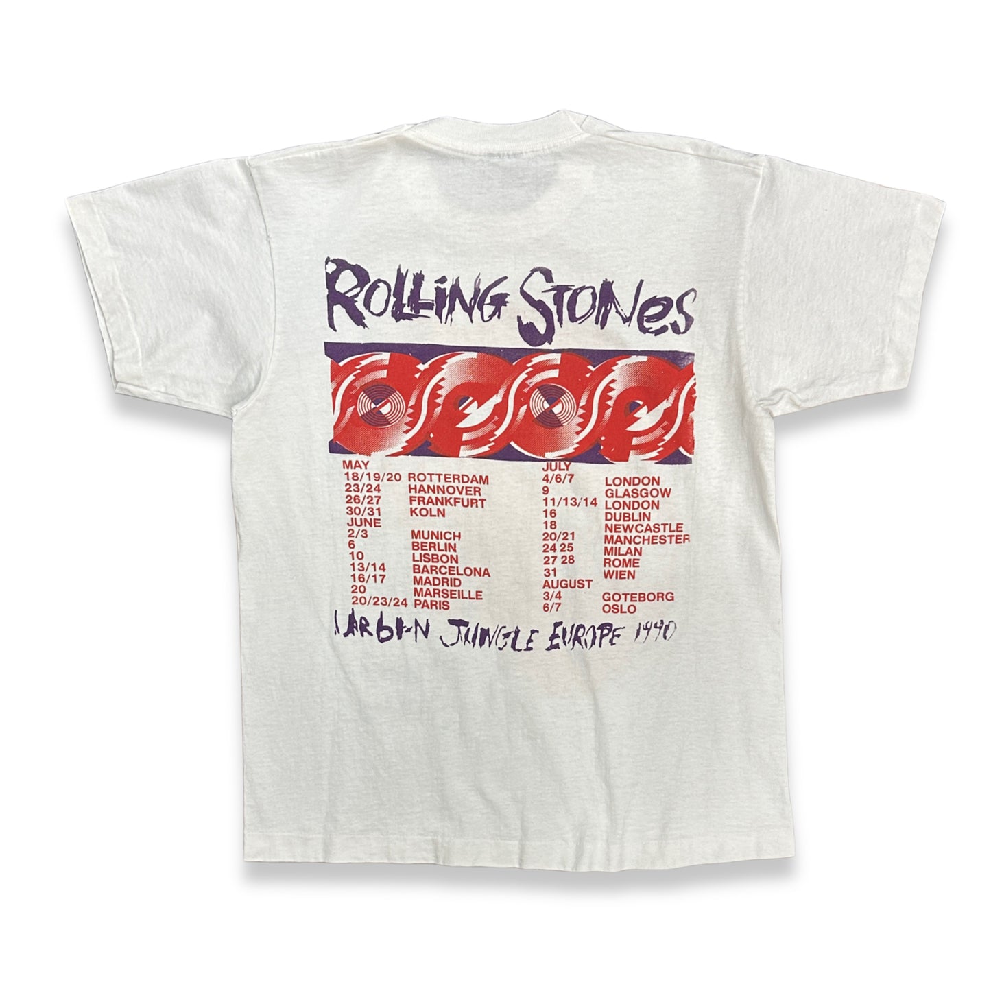 [L] 1990' Rolling Stones Urban Jungle Euro Tour Tee