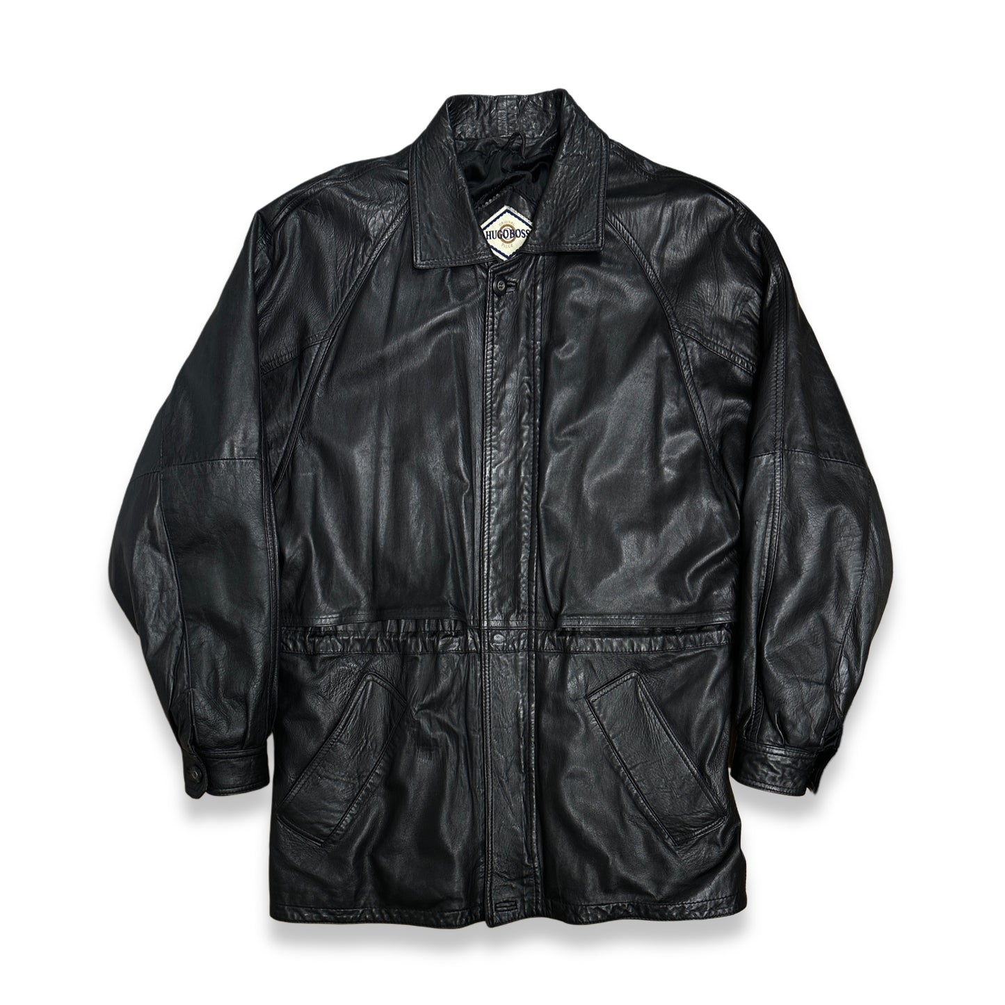 [52] 80s HUGO BOSS Leather Jacket