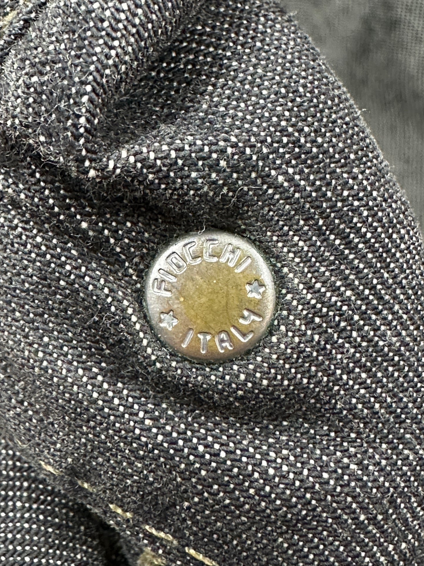 [L] 00s Armani Jeans Black Trucker Denim Jacket