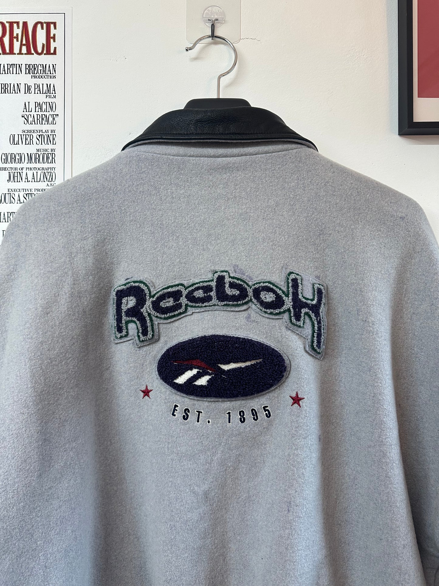 [L] Mid 90s Reebok Wool Leather Jacket