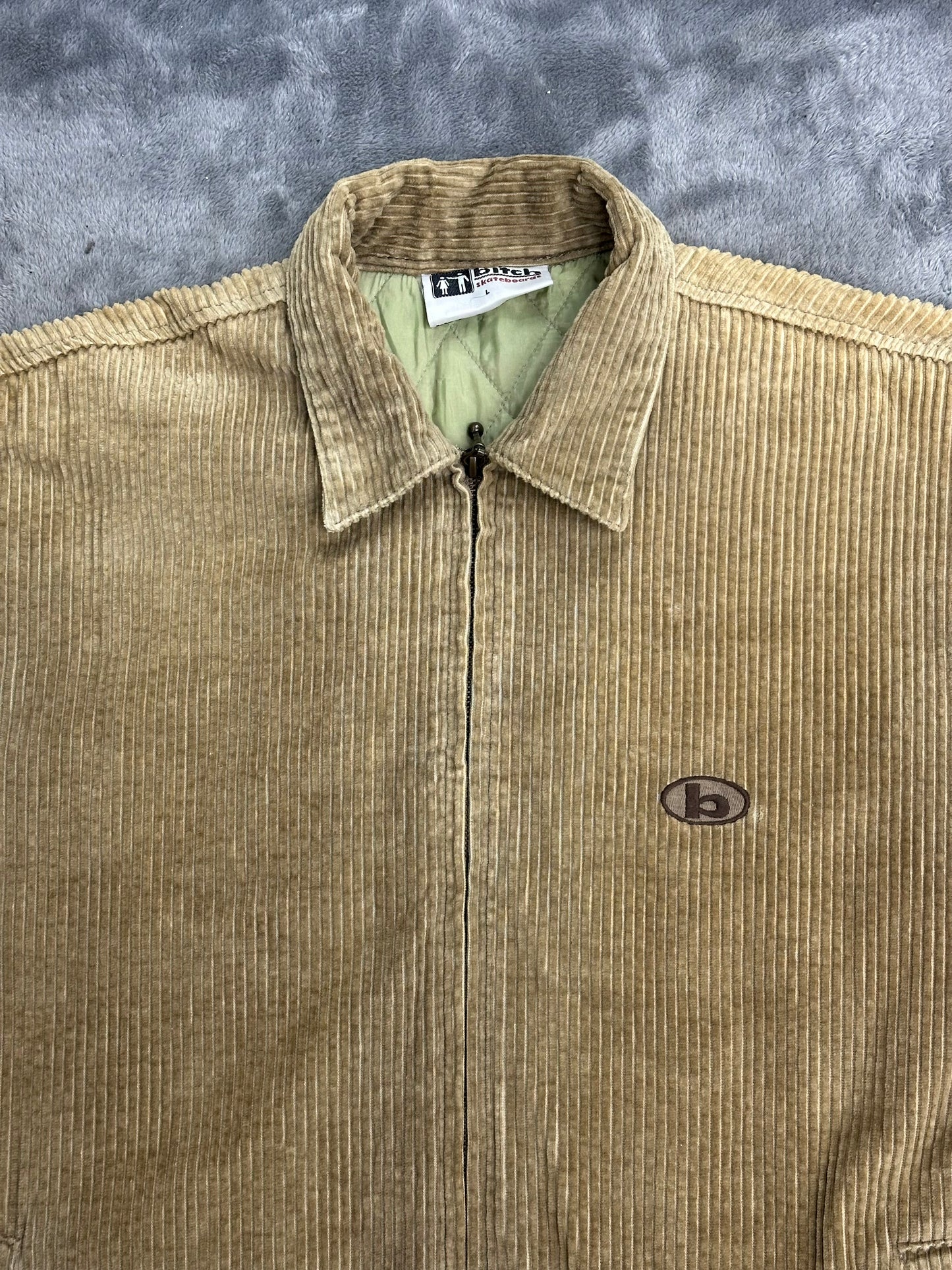 [L] 90s Bitch Skateboards Corduroy Zip-up Jacket
