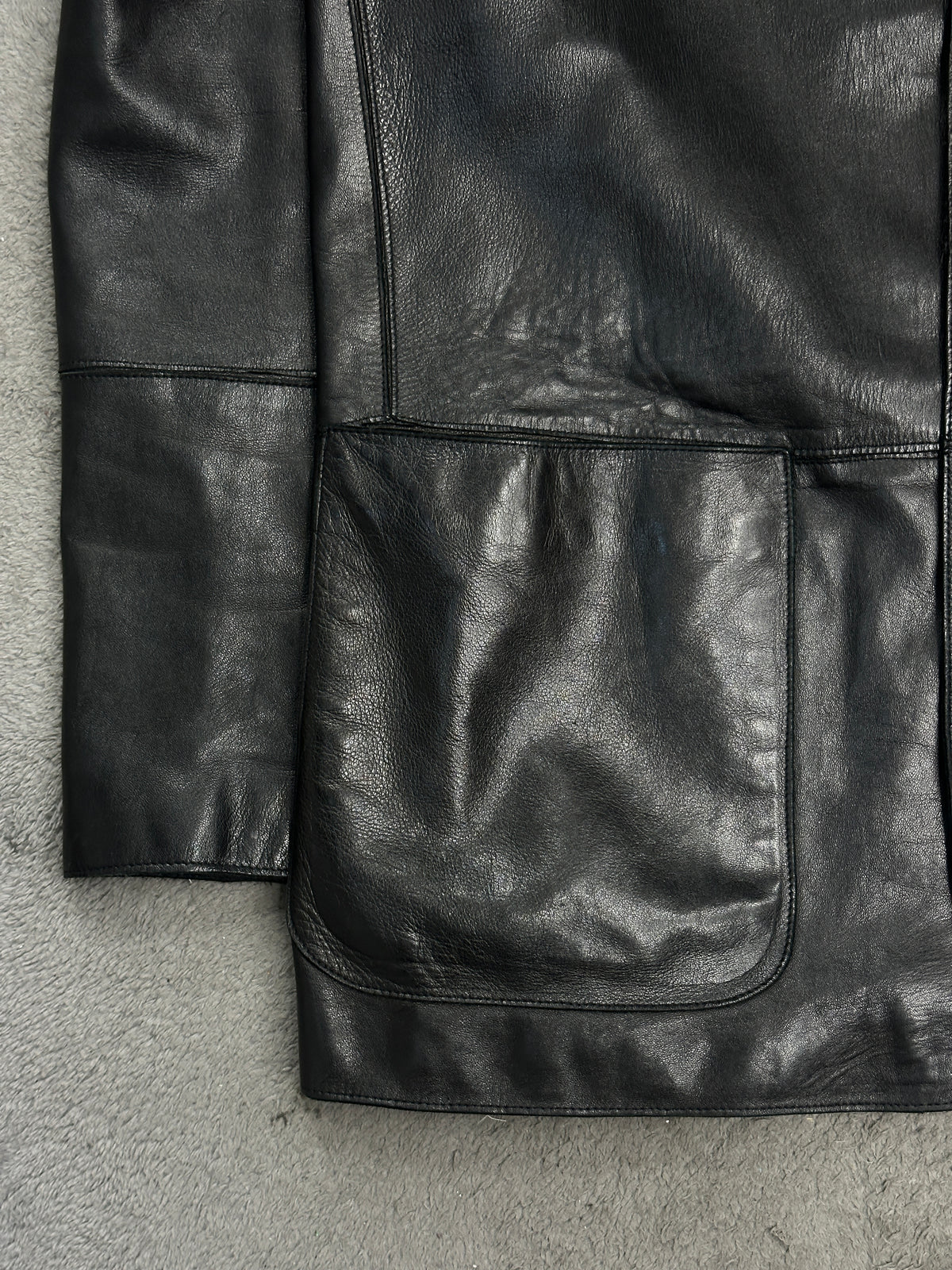 [50] 90s HUGO BOSS Lambskin Leather Blazer