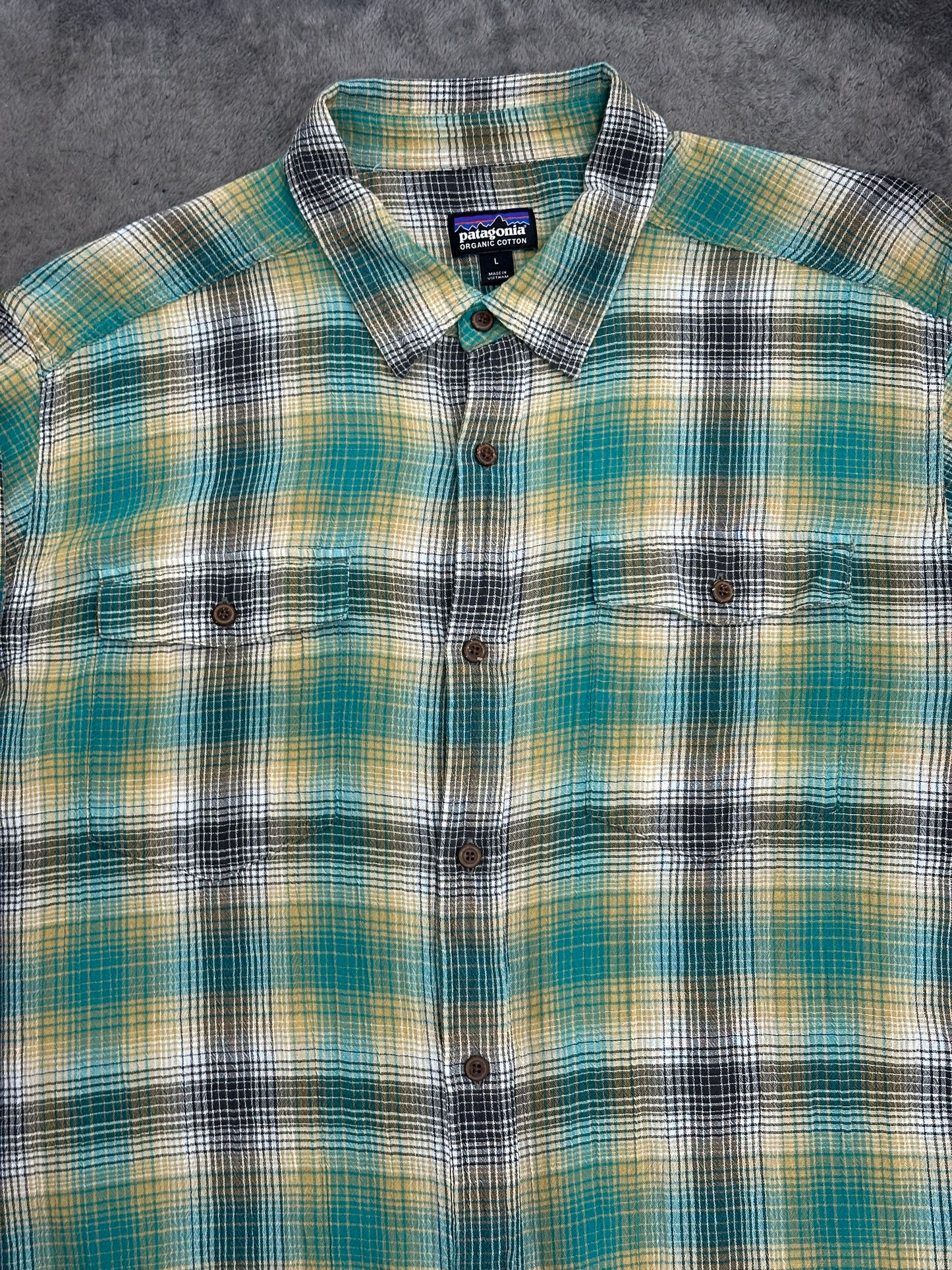 [L] 00s Patagonia Plaid Linen Shirt
