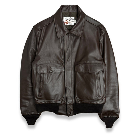 [40] 80s Sears A-2 Flight Leather Jacket