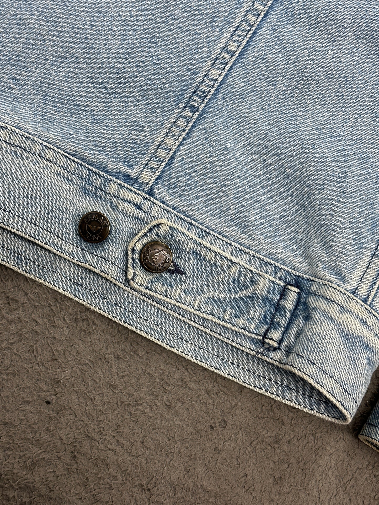 [M] 80s Armani Jeans Denim Trucker Jacket