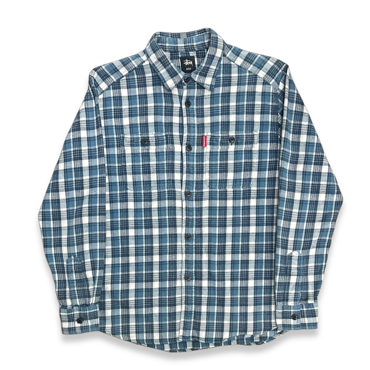 [M] 00s Stussy Plaid Pattern Shirt