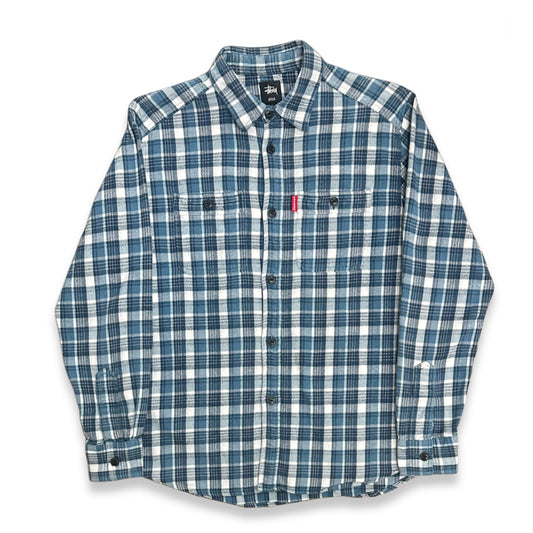 [M] 00s Stussy Plaid Pattern Shirt