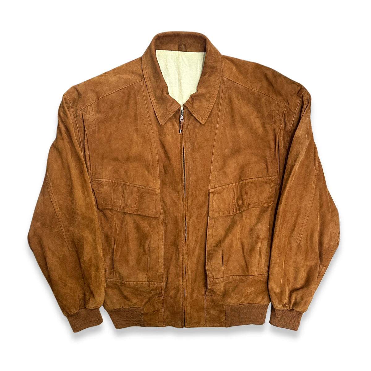 [50] 80s HUGO BOSS Suede Leather Bomber Jacket