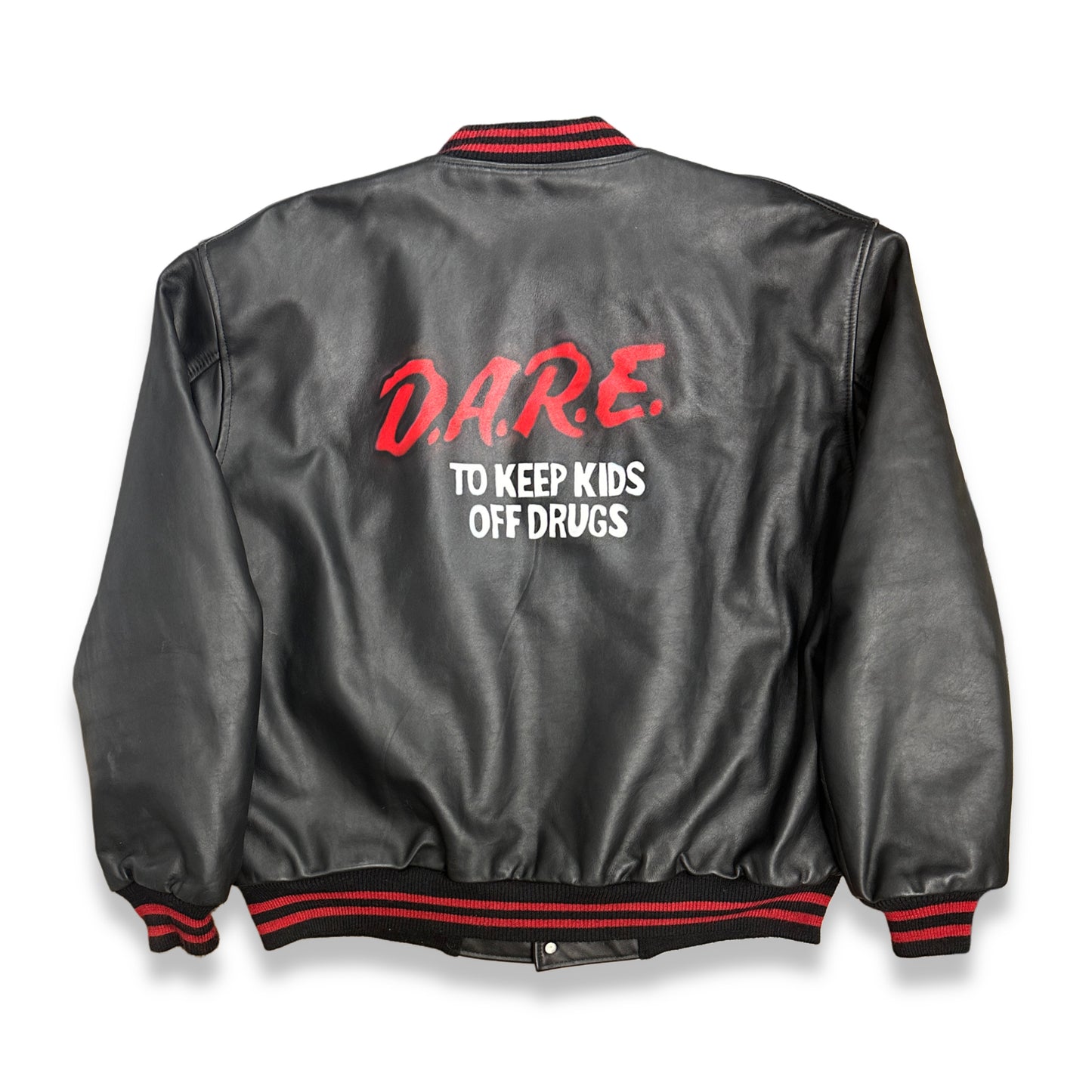 [XL] 80s D.A.R.E Cowhide Bomber Jacket