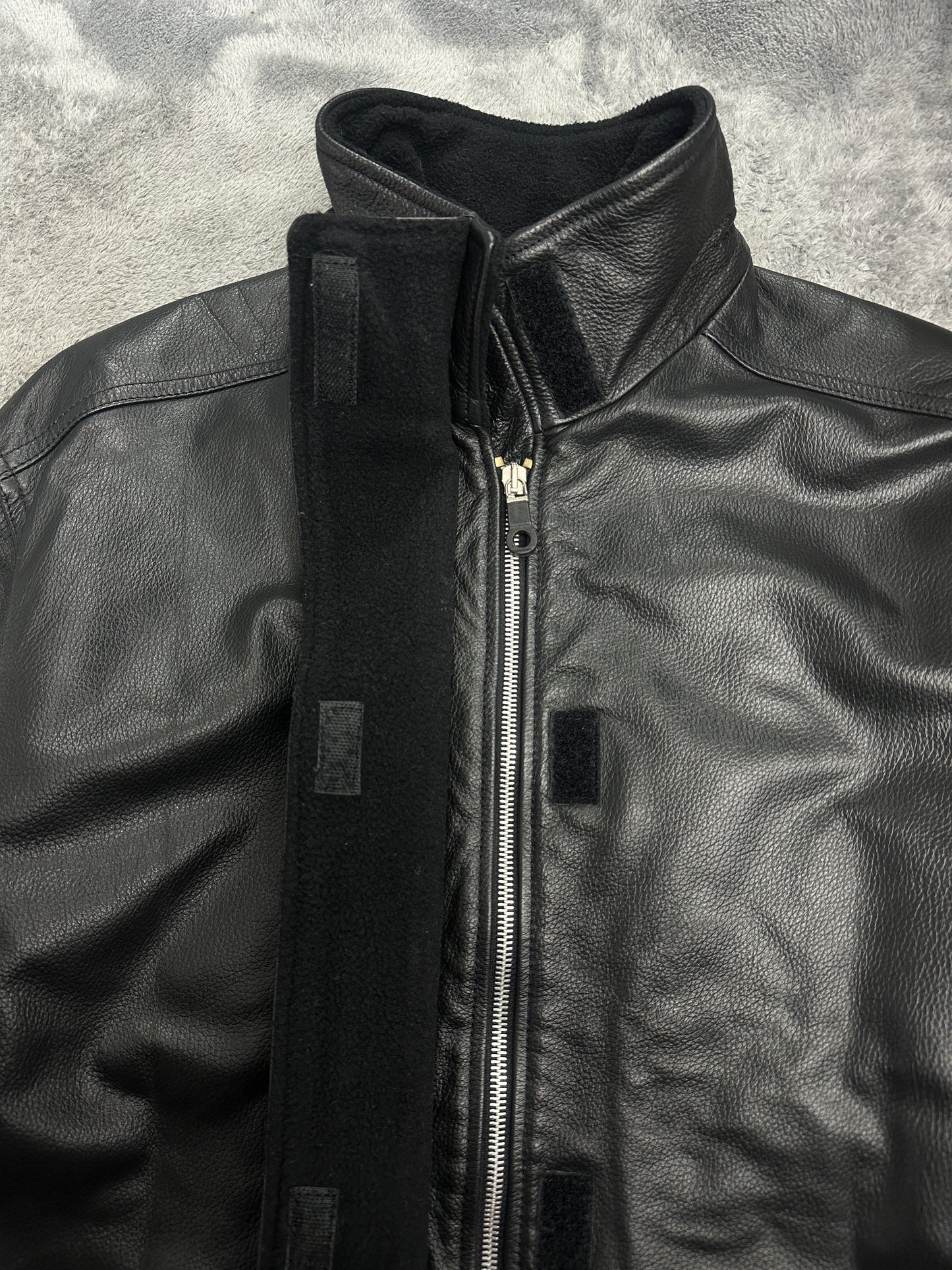 [M] 90s Armani Jeans Leather Jacket