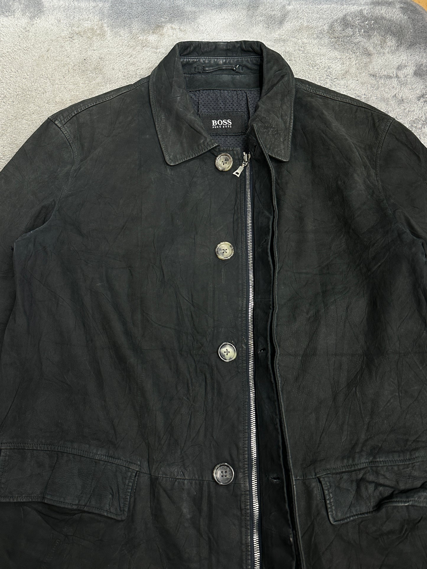 [50] 00s HUGO BOSS Lamb Skin Leather Jacket