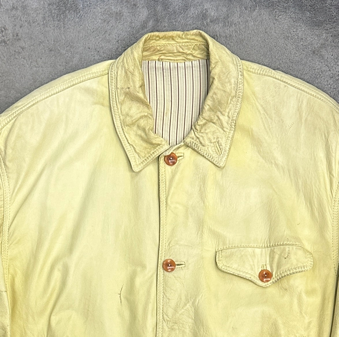 [XL] 80s HUGO BOSS Leather Trucker Jacket